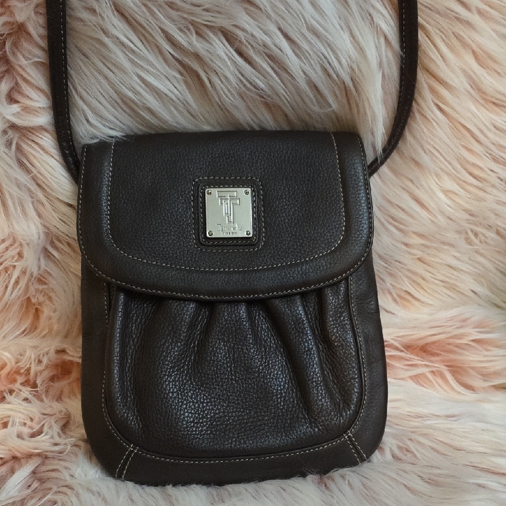 Tignanello Brown Messenger Bag with Flap Closure